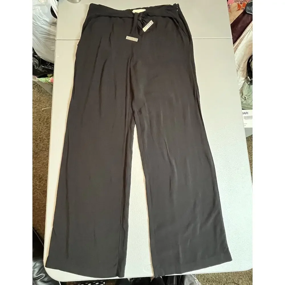 Michael Kors Straight Leg Dress Pants Womens Size 6 Black Trousers 100% Viscose